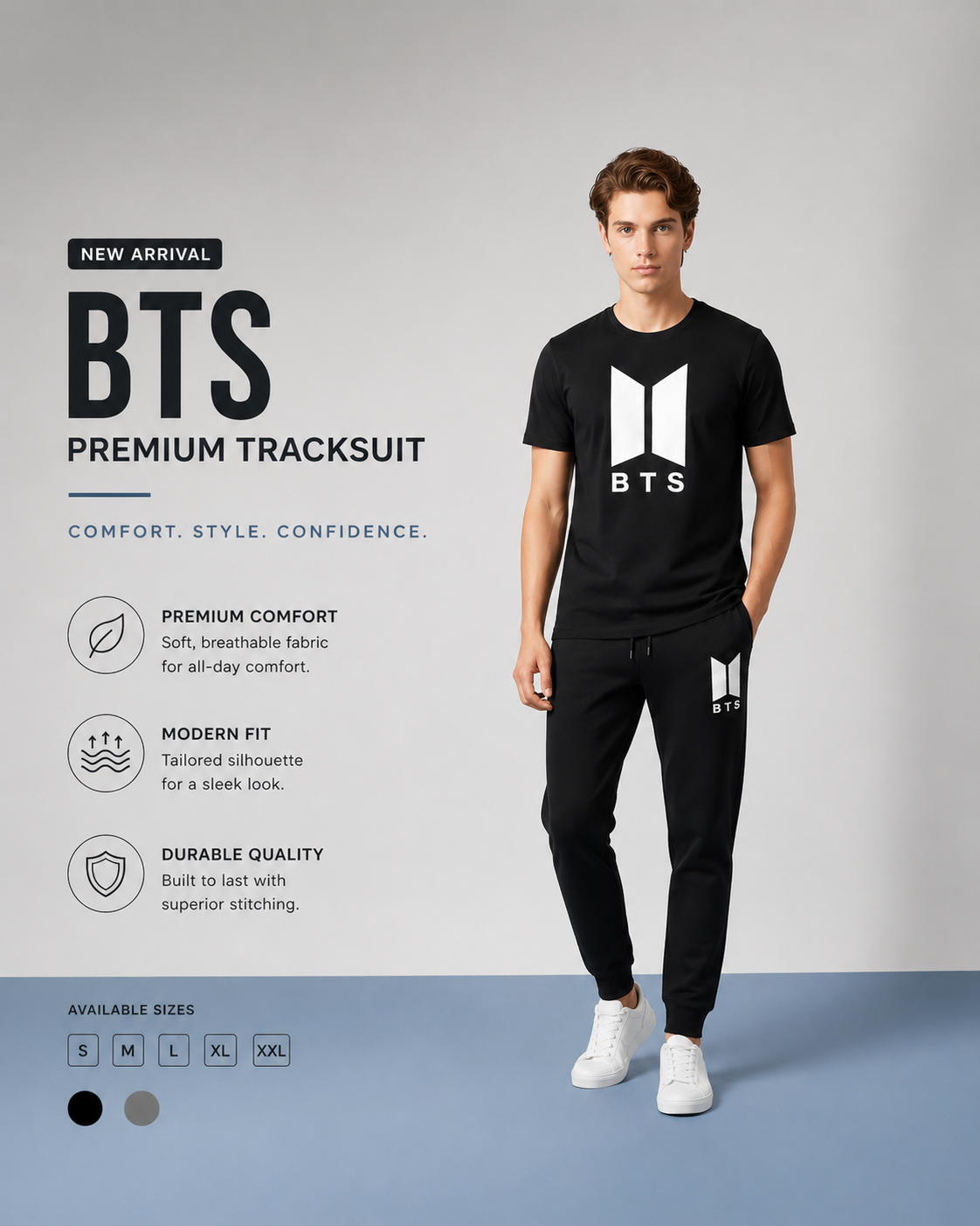2 Pcs Men’s Polyester Printed Track Suit